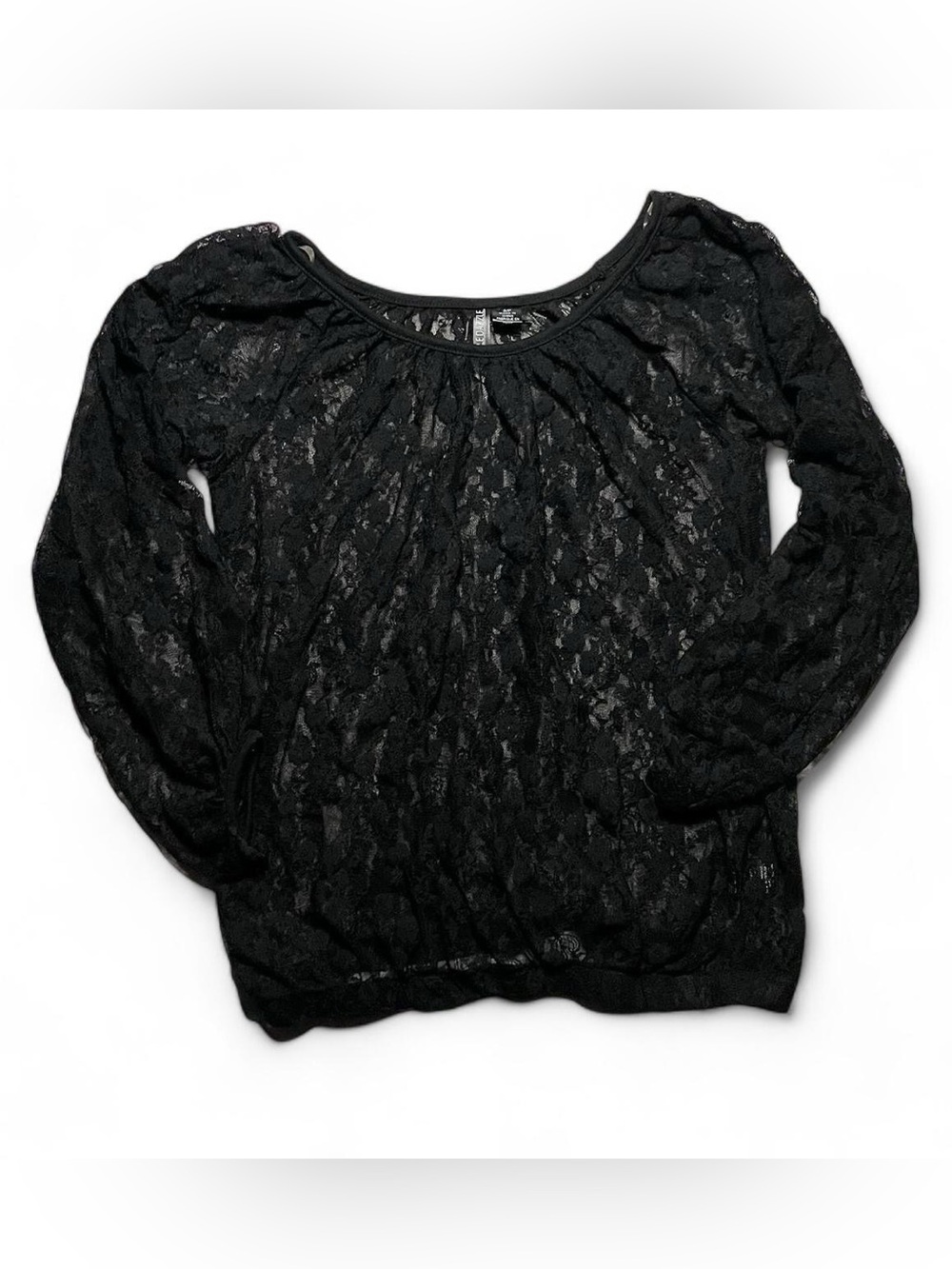Black lace long sleeve top